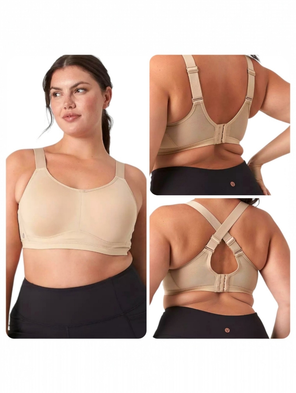 Lane Bryant LIVI Cafe Mocha High-Impact Wicking Underwire Sports Bra Size 44DD